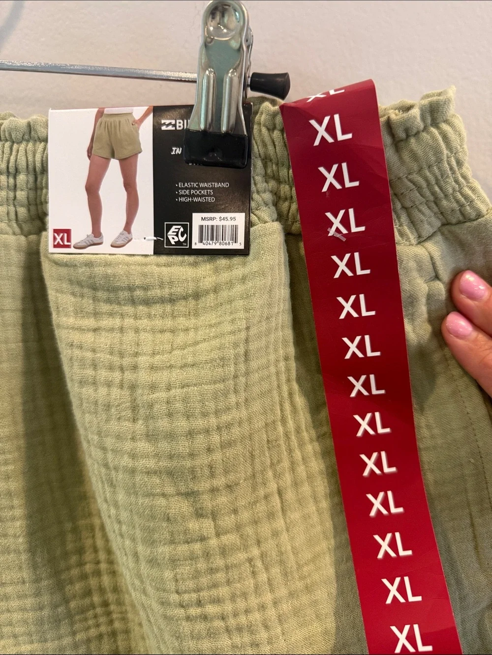 Woman’s billabong XL Casual Waffle-Knit Women’s Shorts - Light Olive